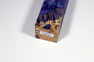 Knife Blank HybridWood Box Elder Burl purple stabilized - HybrWo3574