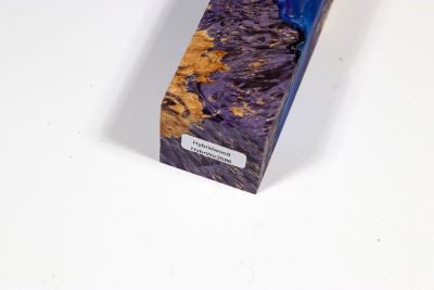 Messergriffblock HybridWood Eschenahorn Maser violett stabilisiert - HybrWo3586