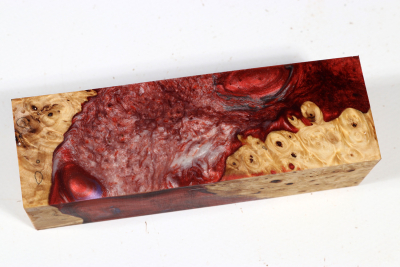 Messergriffblock HybridWood Rosskastanie Maser stabilisiert - HybrWo3771