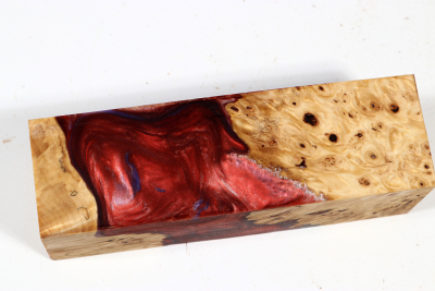 Messergriffblock HybridWood Rosskastanie Maser stabilisiert - HybrWo3771