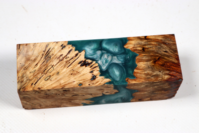 Knife Blank HybridWood Horse Chestnut Burl stabilized - HybrWo4191