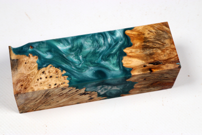 Knife Blank HybridWood Horse Chestnut Burl stabilized - HybrWo4191