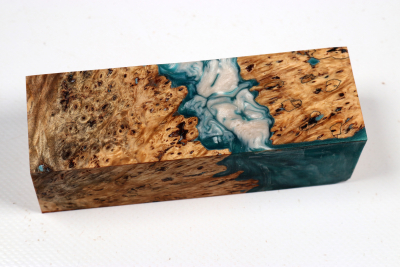 Knife Blank HybridWood Horse Chestnut Burl stabilized - HybrWo4194