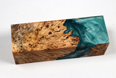 Knife Blank HybridWood Horse Chestnut Burl stabilized - HybrWo4194
