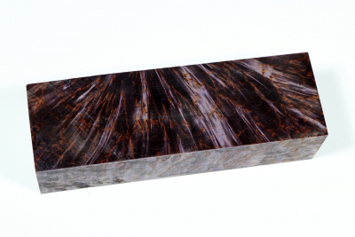 Messergriffblock Karelische Maserbirke X-Cut violett stabilisiert - Stabi3154
