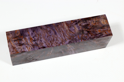 Messergriffblock Karelische Maserbirke X-Cut violett stabilisiert - Stabi3154