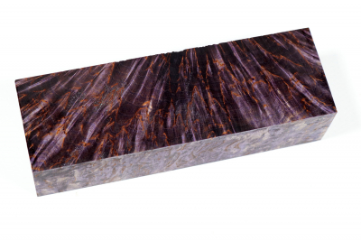 Messergriffblock Karelische Maserbirke X-Cut violett stabilisiert - Stabi3168