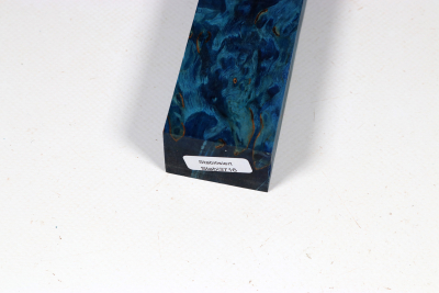 Messergriffblock Karelische Maserbirke blau stabilisiert - Stabi3716