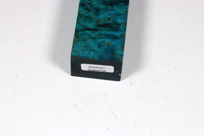 Messergriffblock Karelische Maserbirke blau stabilisiert - Stabi3722