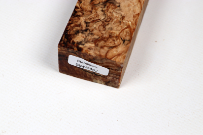 Messergriffblock Karelische Maserbirke gestockt stabilisiert - Stabi3452