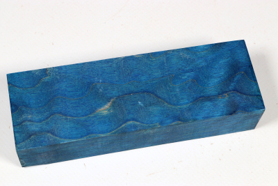 Knife Blank Quilted Maple blue stabilized - Stabi3641