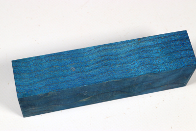 Knife Blank Quilted Maple blue stabilized - Stabi3641