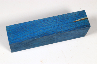 Messergriffblock Muschelahorn blau stabilisiert - Stabi3644