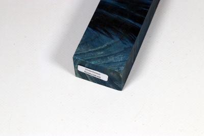 Knife Blank Quilted Maple blue stabilized - Stabi3646