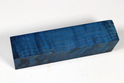 Knife Blank Quilted Maple blue stabilized - Stabi3701
