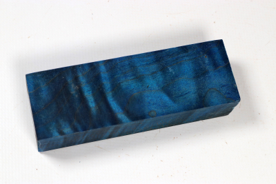 Knife Blank Quilted Maple blue stabilized - Stabi3704