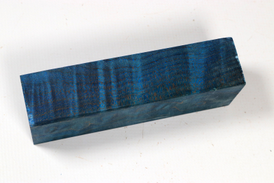 Knife Blank Quilted Maple blue stabilized - Stabi3704