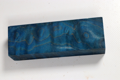 Knife Blank Quilted Maple blue stabilized - Stabi3704