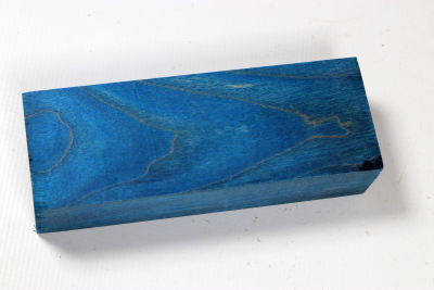 Knife Blank Quilted Maple blue stabilized - Stabi3705