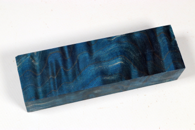 Messergriffblock Muschelahorn blau stabilisiert - Stabi3708