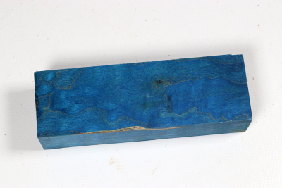 Messergriffblock Muschelahorn blau stabilisiert - Stabi3709