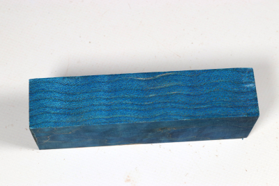 Messergriffblock Muschelahorn blau stabilisiert - Stabi3709