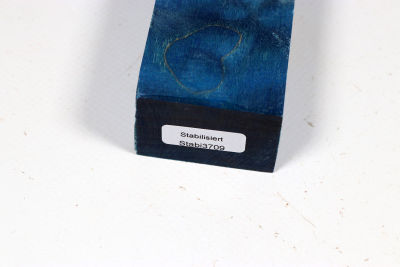 Messergriffblock Muschelahorn blau stabilisiert - Stabi3709