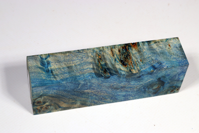 Knife Blank Poplar Burl blue stabilized - Stabi2581