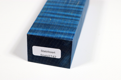Messergriffblock Riegelahorn blau stabilisiert - Stabi2742