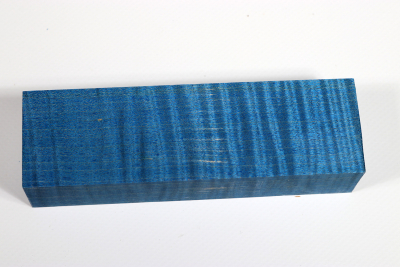 Knife Blank Curly Maple blue stabilized - Stabi2742