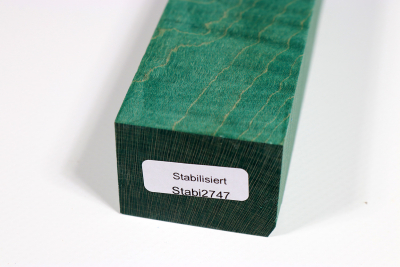 Messergriffblock Riegelahorn grün stabilisiert - Stabi2747