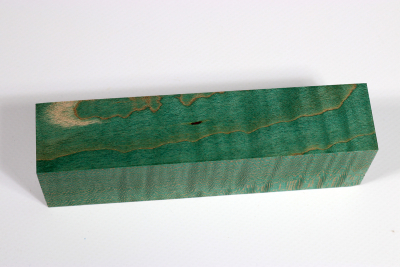 Knife Blank Curly Maple green stabilized - Stabi2748