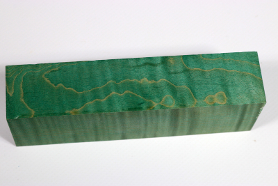 Knife Blank Curly Maple green stabilized - Stabi2749
