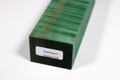 Knife Blank Curly Maple green stabilized - Stabi2749