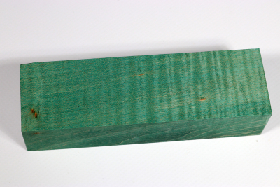 Knife Blank Curly Maple green stabilized - Stabi2750