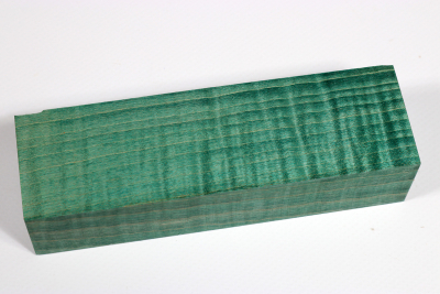 Knife Blank Curly Maple green stabilized - Stabi2755
