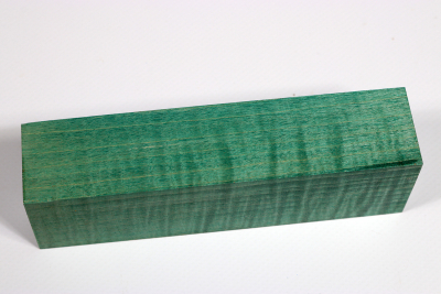 Knife Blank Curly Maple green stabilized - Stabi2755