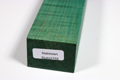 Knife Blank Curly Maple green stabilized - Stabi2755