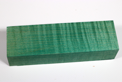 Knife Blank Curly Maple green stabilized - Stabi2755