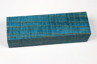 Knife Blank Ash curly blue stabilized - Stabi3450