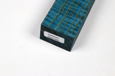 Knife Blank Ash curly blue stabilized - Stabi3450