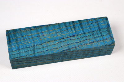 Knife Blank Ash curly blue stabilized - Stabi3450