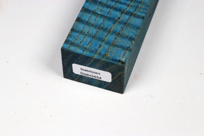 Knife Blank Ash curly blue stabilized - Stabi3454