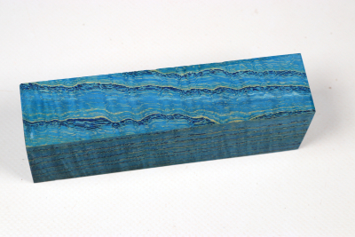 Knife Blank Ash curly blue stabilized - Stabi3455
