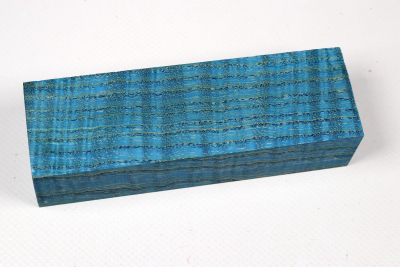 Knife Blank Ash curly blue stabilized - Stabi3455