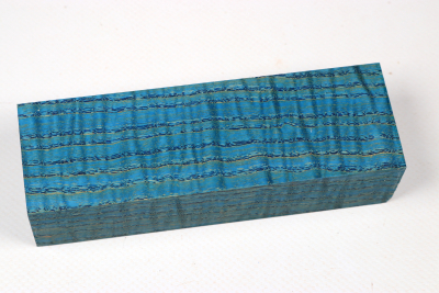 Knife Blank Ash curly blue stabilized - Stabi3456
