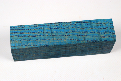 Knife Blank Ash curly blue stabilized - Stabi3456