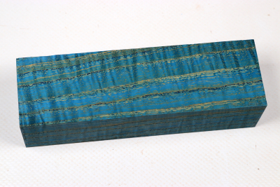 Knife Blank Ash curly blue stabilized - Stabi3458
