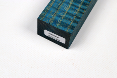 Knife Blank Ash curly blue stabilized - Stabi3458