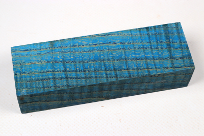 Knife Blank Ash curly blue stabilized - Stabi3459